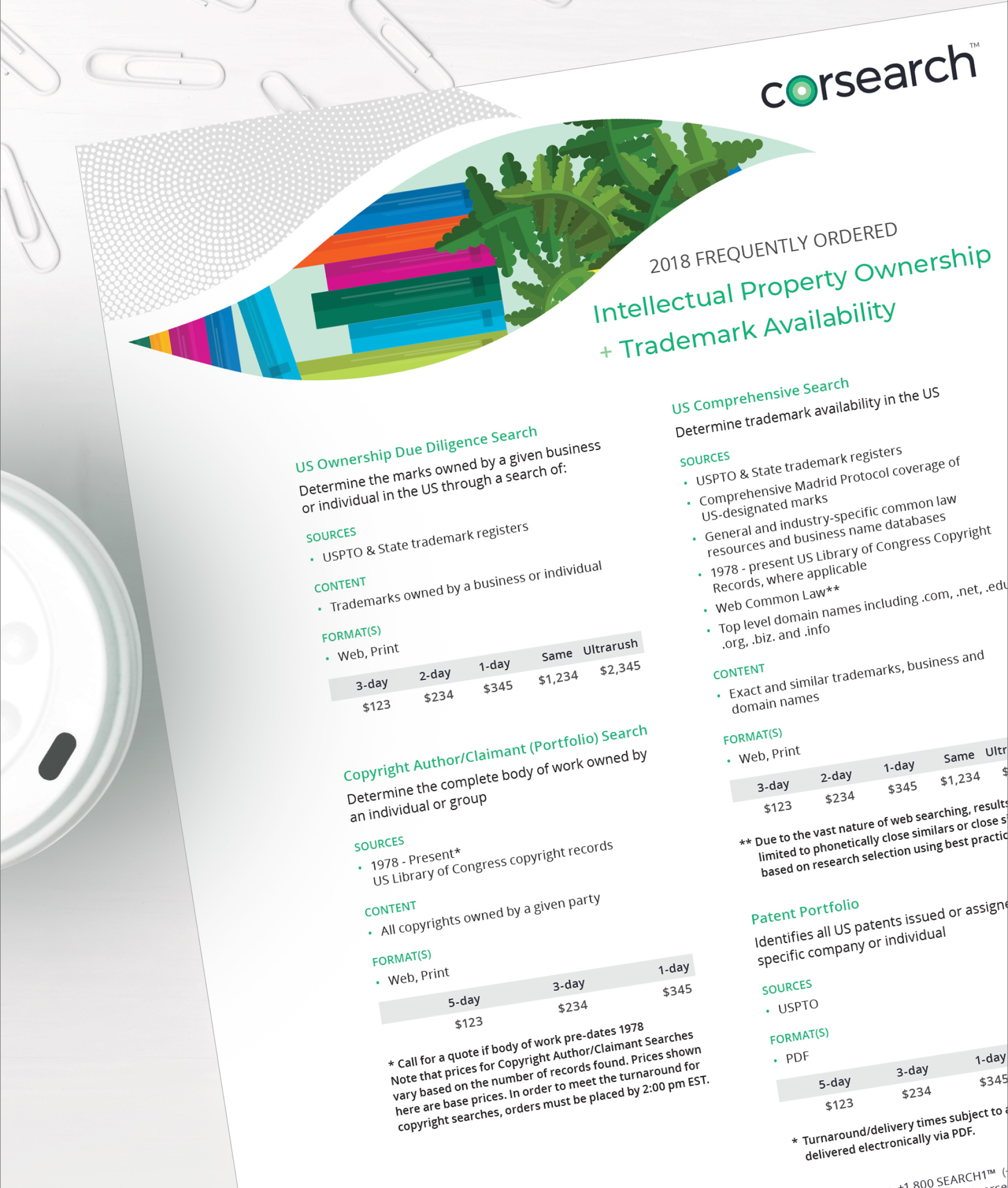Corsearch Sell Sheet 2018 Corsearch Sell Sheet 2018